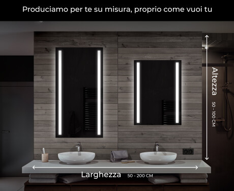 Rettangolare specchio bagno con luce LED L02 #6