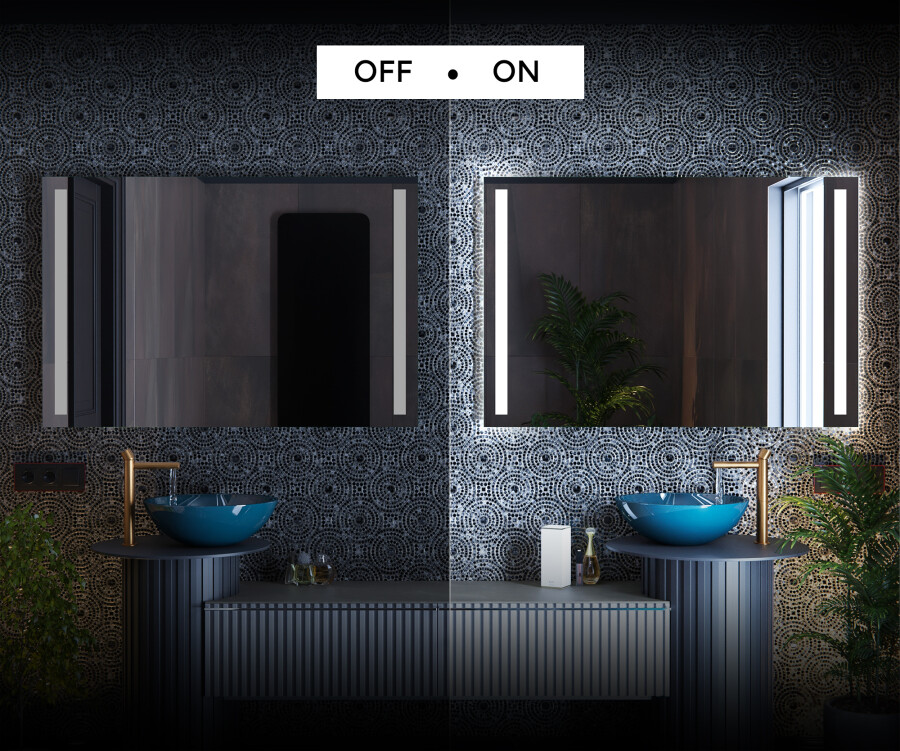 ChillCruiser Specchio Bagno LED 45x60 Cm: Illuminato, Moderno, Design Pulito Per Il Tuo Bagno