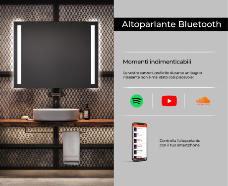 Rettangolare specchio bagno con luce LED L02 #6