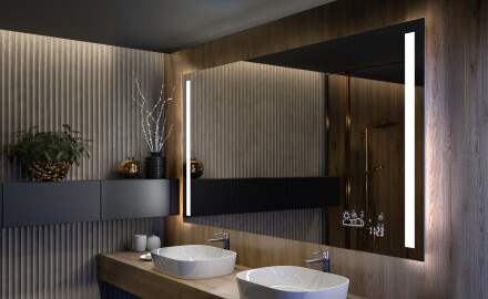 Artforma - Rettangolare specchio bagno con luce LED L62