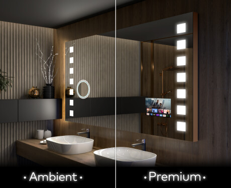 Specchio da parete moderno per bagno con luci  L03 #1