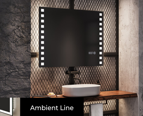 Specchio da parete moderno per bagno con luci  L03 #4