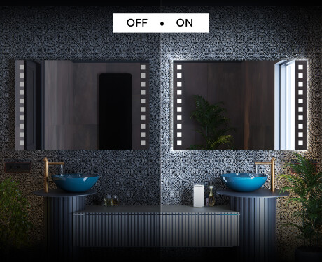 Specchio da parete moderno per bagno con luci  L03 #3