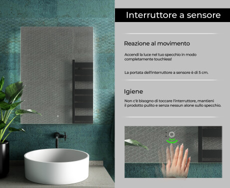 Specchio da parete moderno per bagno con luci  L03 #7