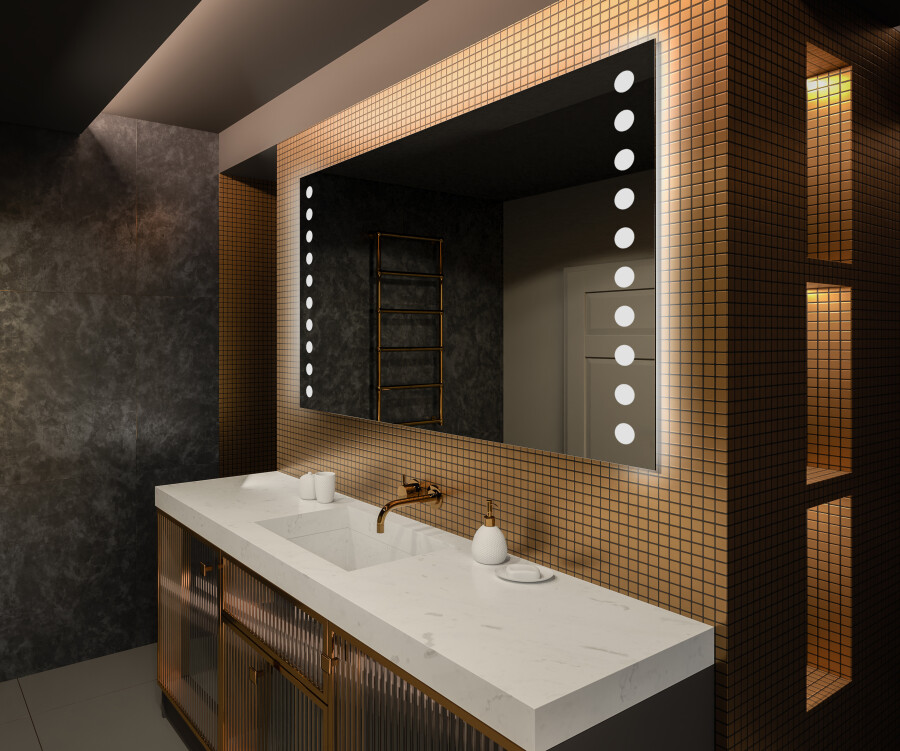 Specchio da bagno retroilluminato 60x80cm led design a goccia Vmidur L Promozione