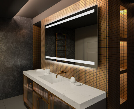 Rettangolare specchio bagno con luce LED L09