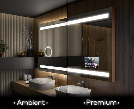 Rettangolare specchio bagno con luce LED L09 #1