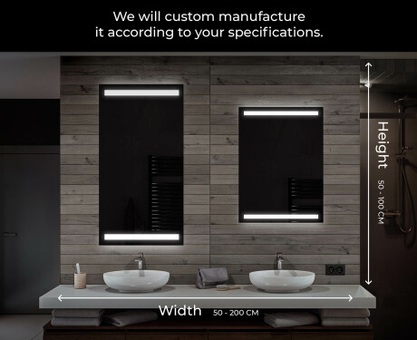 Rettangolare specchio bagno con luce LED L09 #7