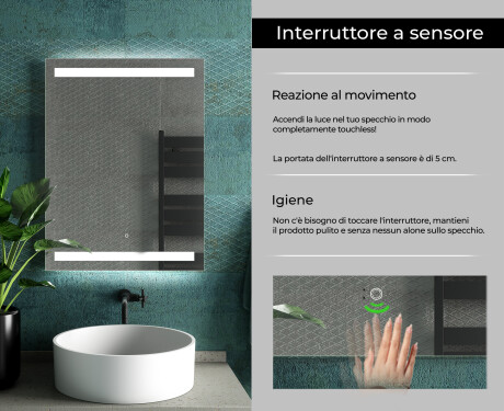 Rettangolare specchio bagno con luce LED L09 #7