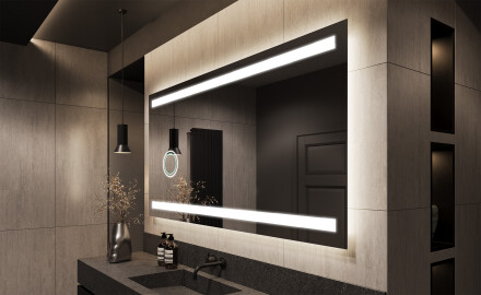 Rettangolare specchio bagno con luce LED L09
