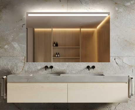 Specchio da parete moderno per bagno con luci L12