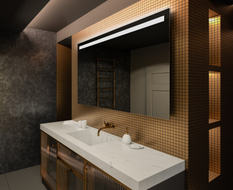 Specchio da parete moderno per bagno con luci L12
