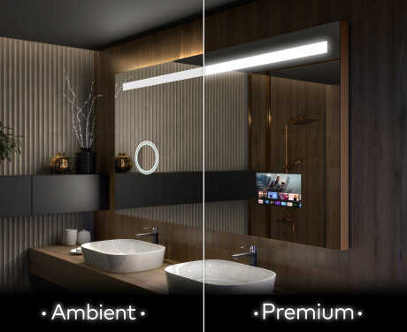 Specchio da parete moderno per bagno con luci L12