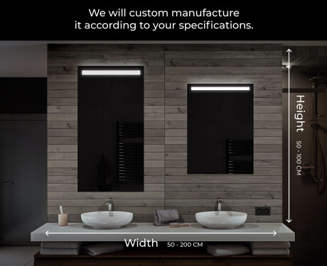 Specchio da parete moderno per bagno con luci L12 #7