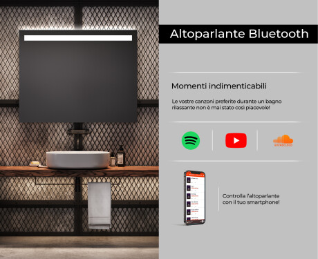 Specchio da parete moderno per bagno con luci L12 #6
