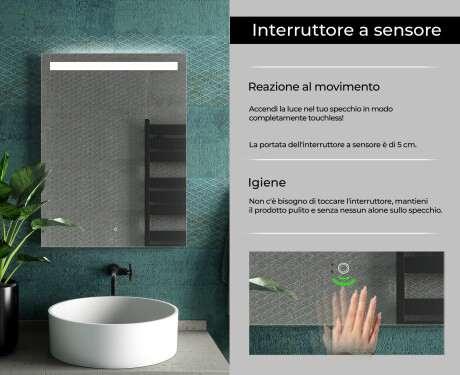 Specchio da parete moderno per bagno con luci L12 #7