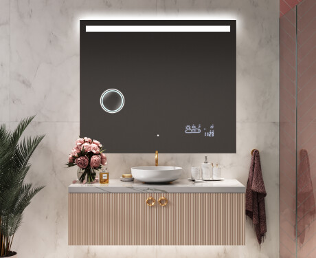 Specchio da parete moderno per bagno con luci L12 #9