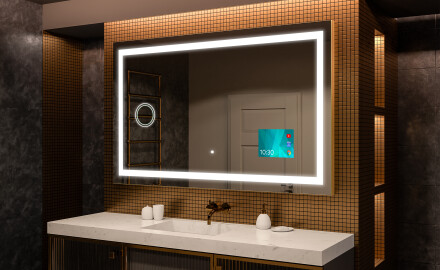Specchio da bagno rettangolare con cornice a luce Led — Rehabilitaweb