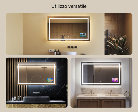 Specchio bagno retroilluminato LED L15 120x80cm - SmartScreen, DualColor #2
