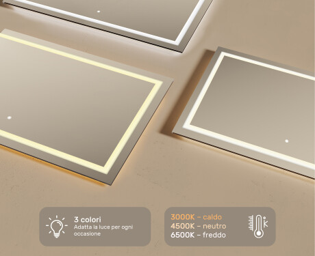 Specchio bagno retroilluminato LED L15 120x80cm - SmartScreen, DualColor #5