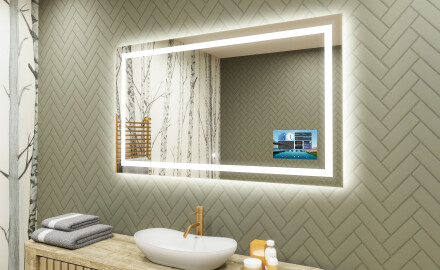 Specchio bagno retroilluminato LED L15 120x80cm - SmartScreen, DualColor