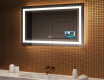 Specchio bagno retroilluminato LED L15 120x80cm - SmartScreen, DualColor, Tappetino riscaldante