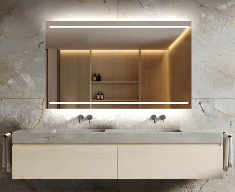 Rettangolare specchio bagno con luce LED L23