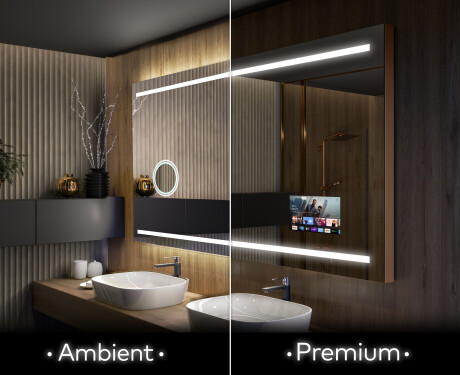 Artforma - Rettangolare specchio bagno con luce LED L23