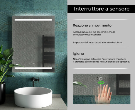 Rettangolare specchio bagno con luce LED L23 #7