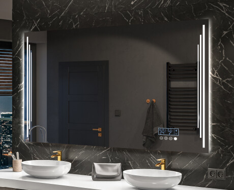 Specchio da parete moderno per bagno con luci L27 #10