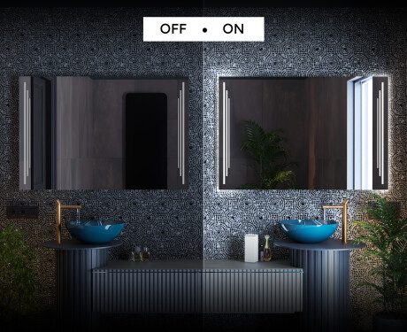 Specchio da parete moderno per bagno con luci L27 #3