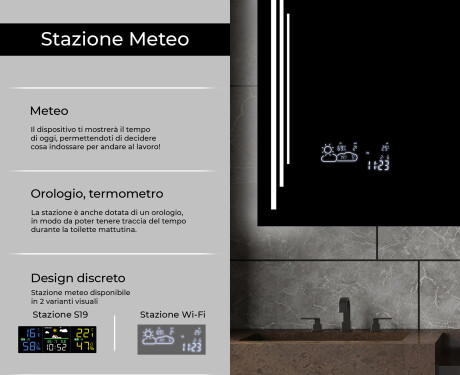 Specchio da parete moderno per bagno con luci L27 #5