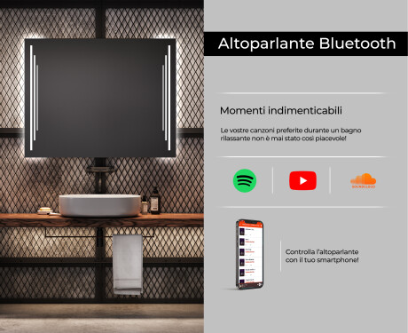 Specchio da parete moderno per bagno con luci L27 #6