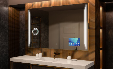 Specchio da parete moderno per bagno con luci L27