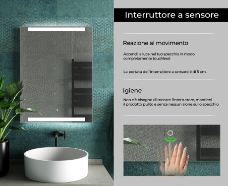 Rettangolare specchio bagno con luce LED L47 #7