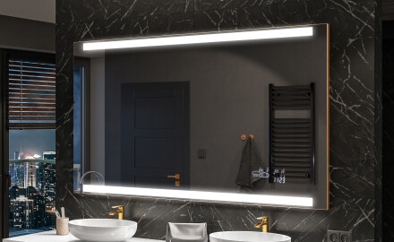 Artforma - Rettangolare specchio bagno con luce LED L77