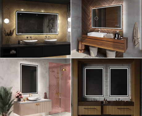 Specchio da parete moderno per bagno con luci L49 #11
