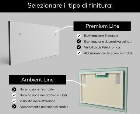 Specchio da parete moderno per bagno con luci L49 #2