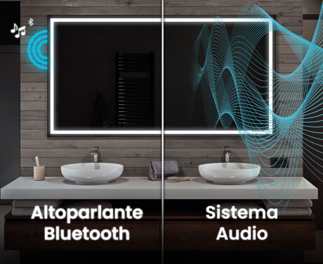 Specchio da parete moderno per bagno con luci L49 #5