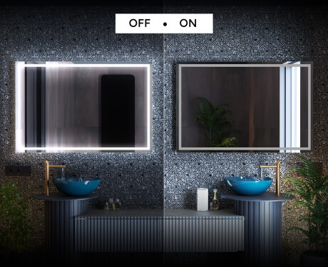 Specchio da parete moderno per bagno con luci L49 #3