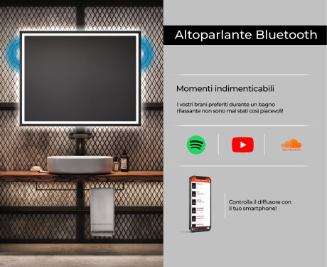 Specchio da parete moderno per bagno con luci L49 #6