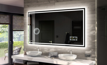 Specchio da parete moderno per bagno con luci L49