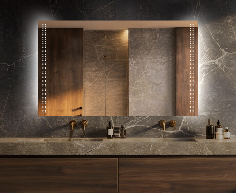 Specchio da parete moderno per bagno con luci L55