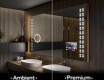Specchio da parete moderno per bagno con luci L55