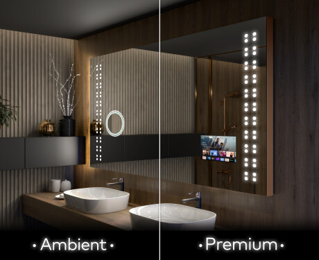 Specchio da parete moderno per bagno con luci L55