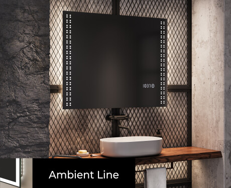 Specchio da parete moderno per bagno con luci L55 #4