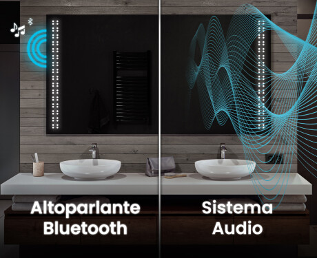 Specchio da parete moderno per bagno con luci L55 #5