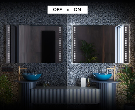 Specchio da parete moderno per bagno con luci L55 #3