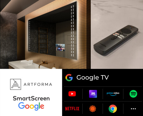 Specchio da parete moderno per bagno con luci L55 #5