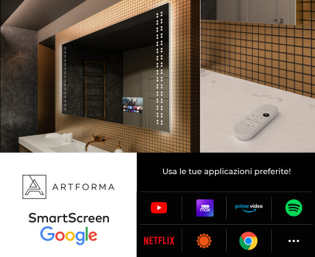 Specchio da parete moderno per bagno con luci L55 #4